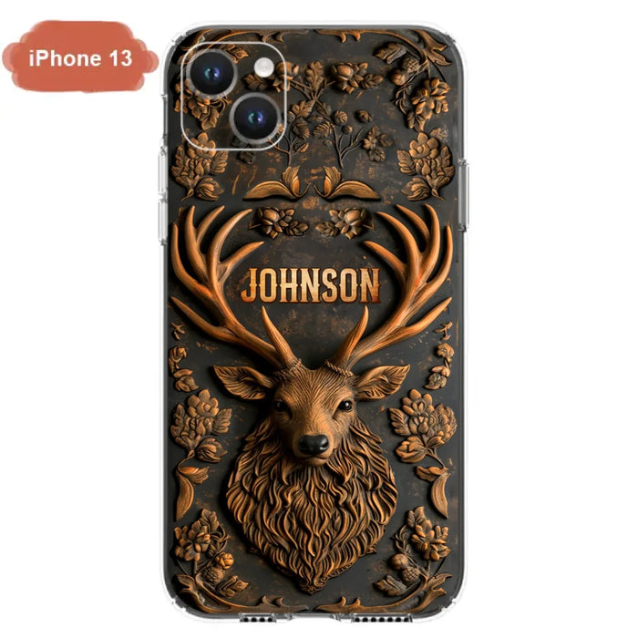 Custom Personalized Deer Hunting 3D Printed Effect Phone Case - Gift Idea For Hunting Lover - Case For iPhone/ Samsung