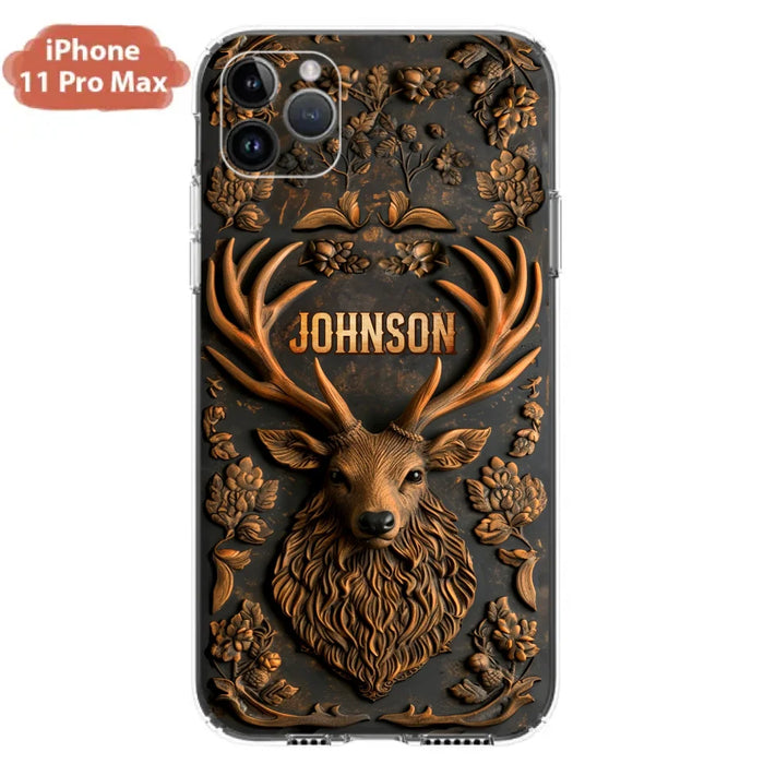 Custom Personalized Deer Hunting 3D Printed Effect Phone Case - Gift Idea For Hunting Lover - Case For iPhone/ Samsung