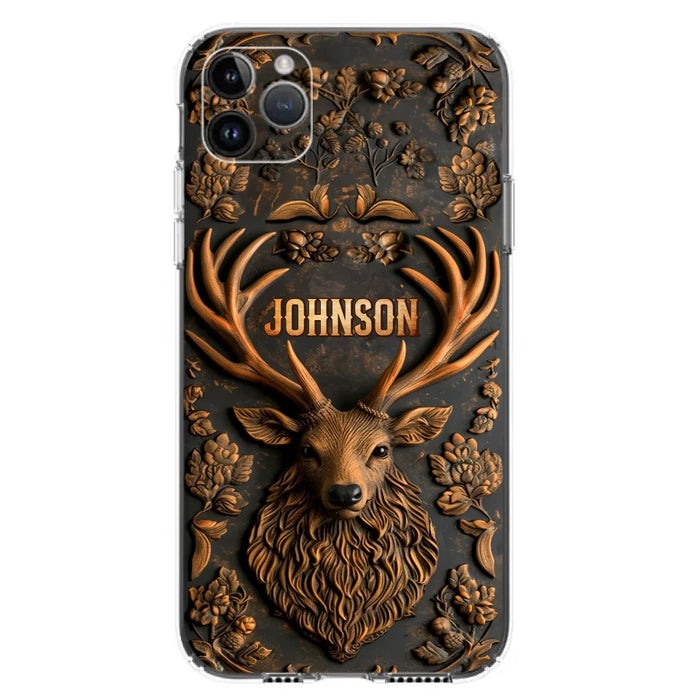 Custom Personalized Deer Hunting 3D Printed Effect Phone Case - Gift Idea For Hunting Lover - Case For iPhone/ Samsung