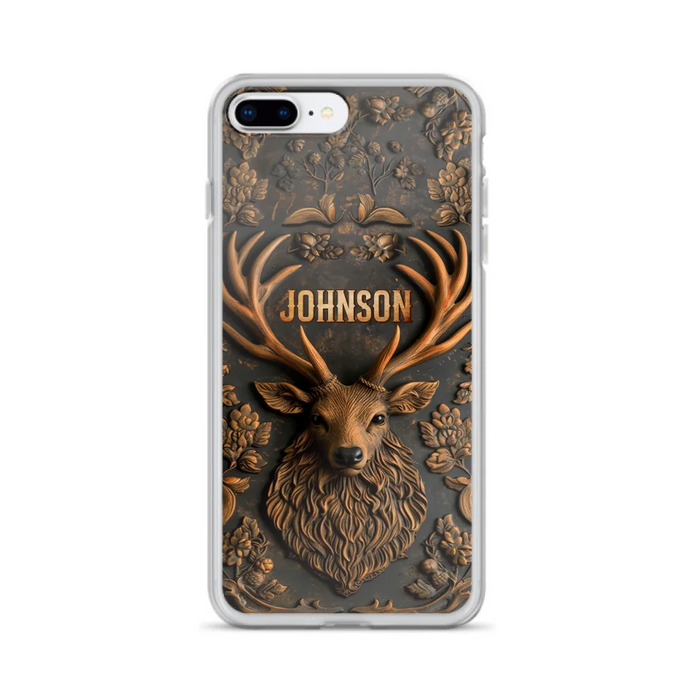 Custom Personalized Deer Hunting 3D Printed Effect Phone Case - Gift Idea For Hunting Lover - Case For iPhone/ Samsung