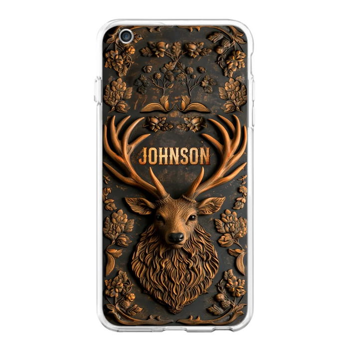 Custom Personalized Deer Hunting 3D Printed Effect Phone Case - Gift Idea For Hunting Lover - Case For iPhone/ Samsung