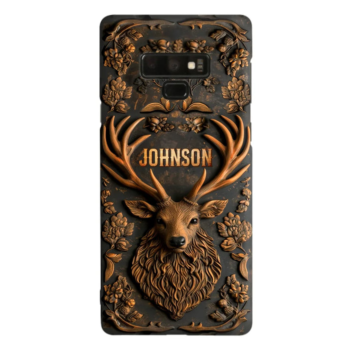 Custom Personalized Deer Hunting 3D Printed Effect Phone Case - Gift Idea For Hunting Lover - Case For iPhone/ Samsung