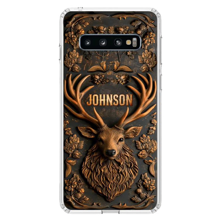 Custom Personalized Deer Hunting 3D Printed Effect Phone Case - Gift Idea For Hunting Lover - Case For iPhone/ Samsung