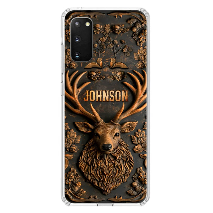 Custom Personalized Deer Hunting 3D Printed Effect Phone Case - Gift Idea For Hunting Lover - Case For iPhone/ Samsung