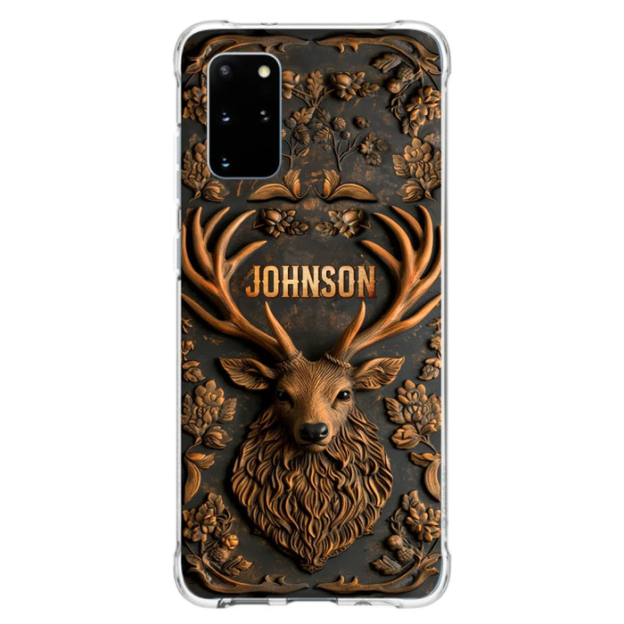 Custom Personalized Deer Hunting 3D Printed Effect Phone Case - Gift Idea For Hunting Lover - Case For iPhone/ Samsung