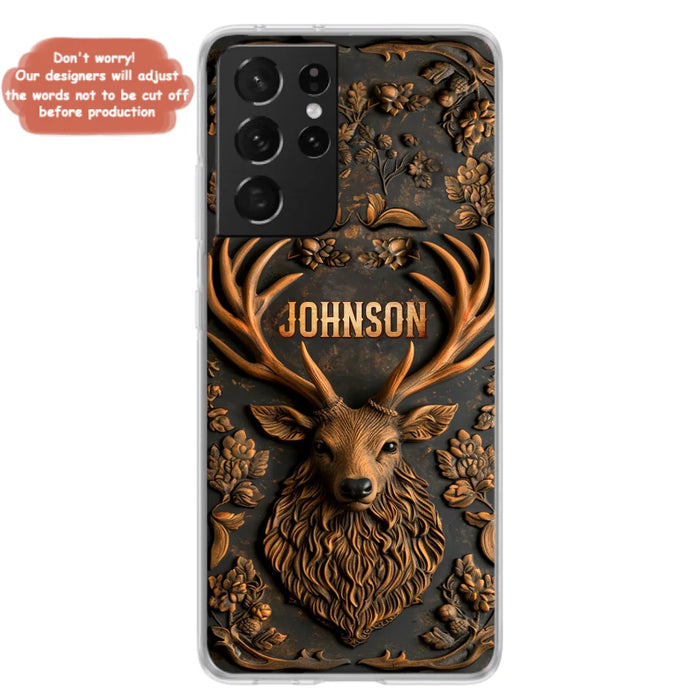 Custom Personalized Deer Hunting 3D Printed Effect Phone Case - Gift Idea For Hunting Lover - Case For iPhone/ Samsung