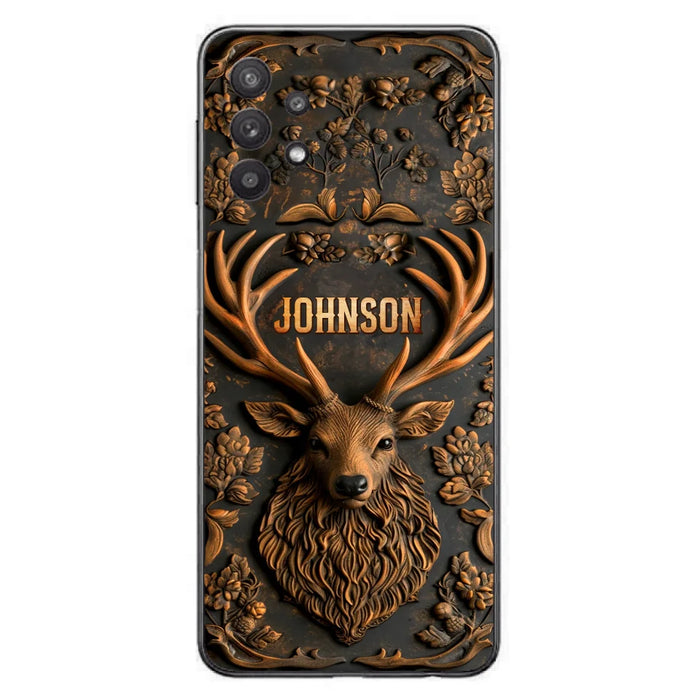 Custom Personalized Deer Hunting 3D Printed Effect Phone Case - Gift Idea For Hunting Lover - Case For iPhone/ Samsung