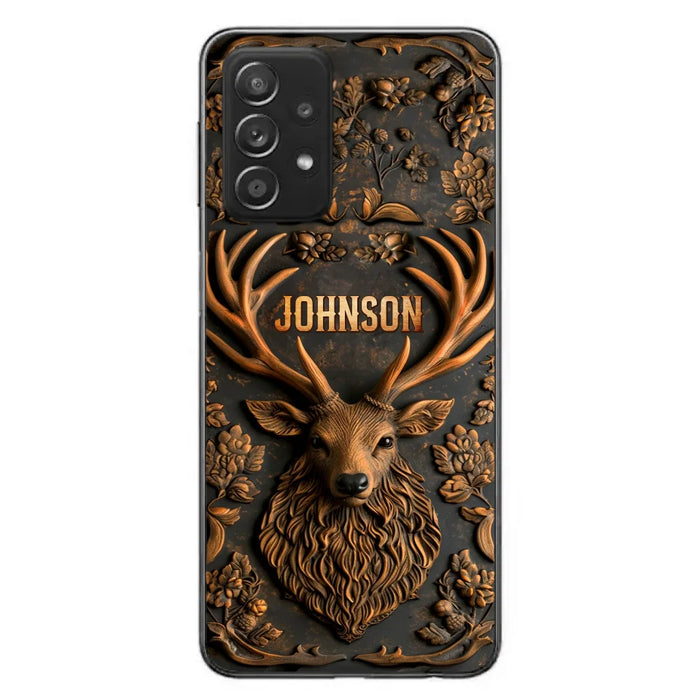 Custom Personalized Deer Hunting 3D Printed Effect Phone Case - Gift Idea For Hunting Lover - Case For iPhone/ Samsung