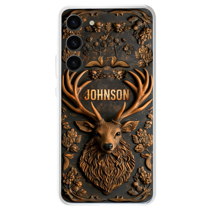 Custom Personalized Deer Hunting 3D Printed Effect Phone Case - Gift Idea For Hunting Lover - Case For iPhone/ Samsung