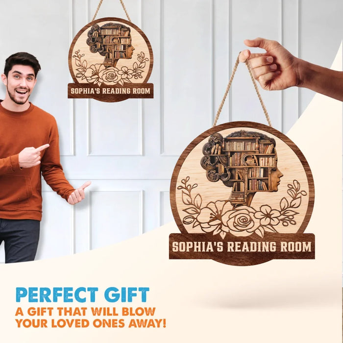 Personalized Reading Room Wooden Sign - Gift Idea Book Lover