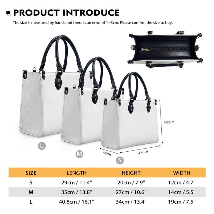 Personalized Reading Book Leather Handbag With Long Straps - Gift Idea For Reading Lovers