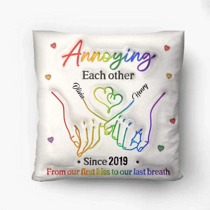 Custom Personalized Couple Pillow Cover - Gift For Couple/ Her/ Him - Annoying Each Other