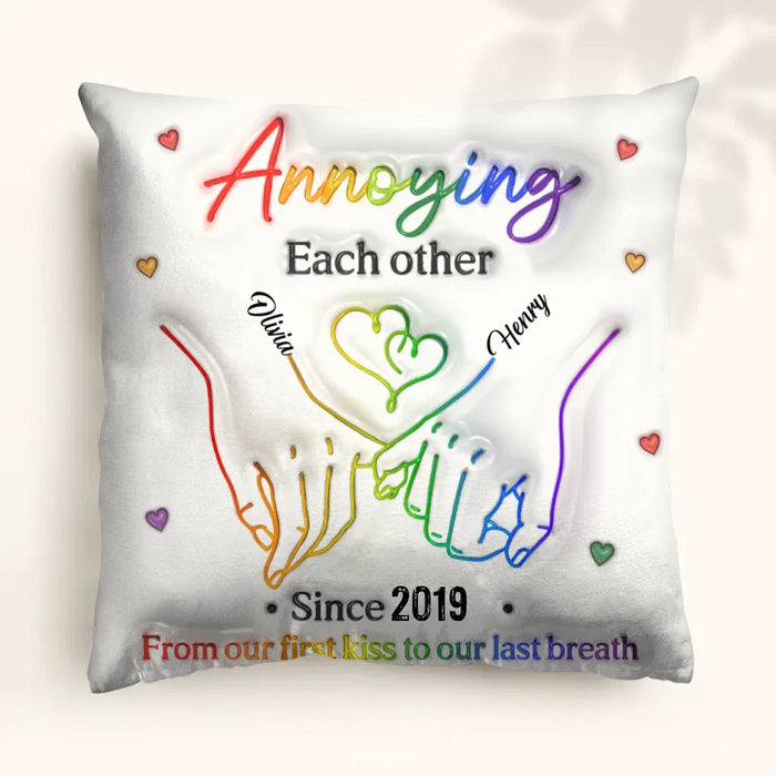 Custom Personalized Couple Pillow Cover - Gift For Couple/ Her/ Him - Annoying Each Other