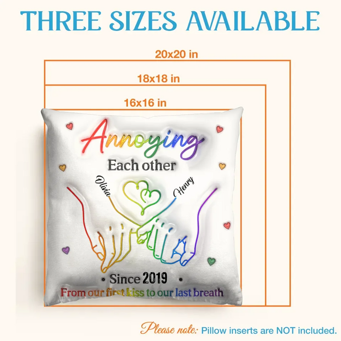 Custom Personalized Couple Pillow Cover - Gift For Couple/ Her/ Him - Annoying Each Other