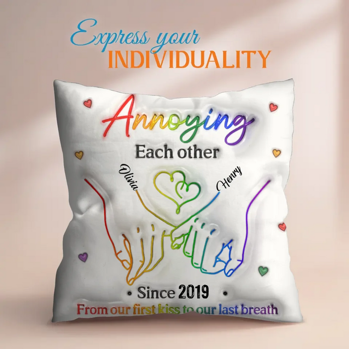 Custom Personalized Couple Pillow Cover - Gift For Couple/ Her/ Him - Annoying Each Other