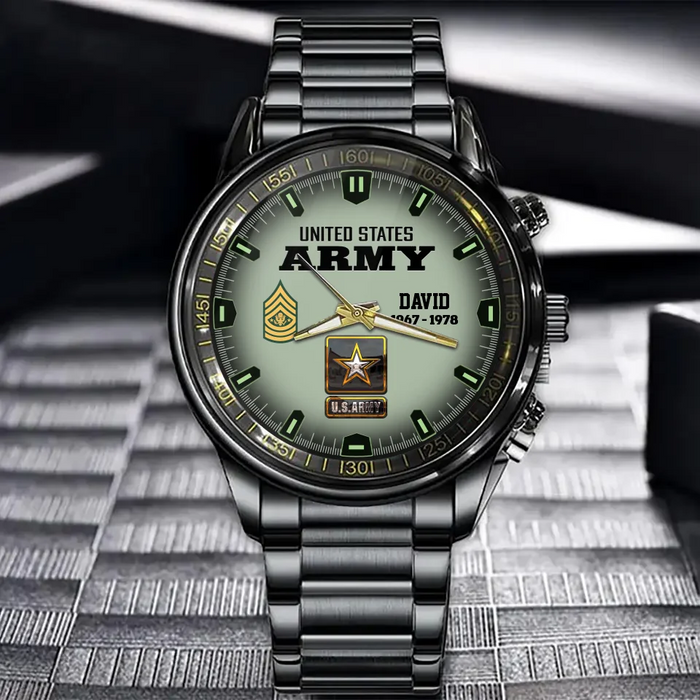 Custom Personalized Veteran Watch - Veteran Gift Idea For Dad