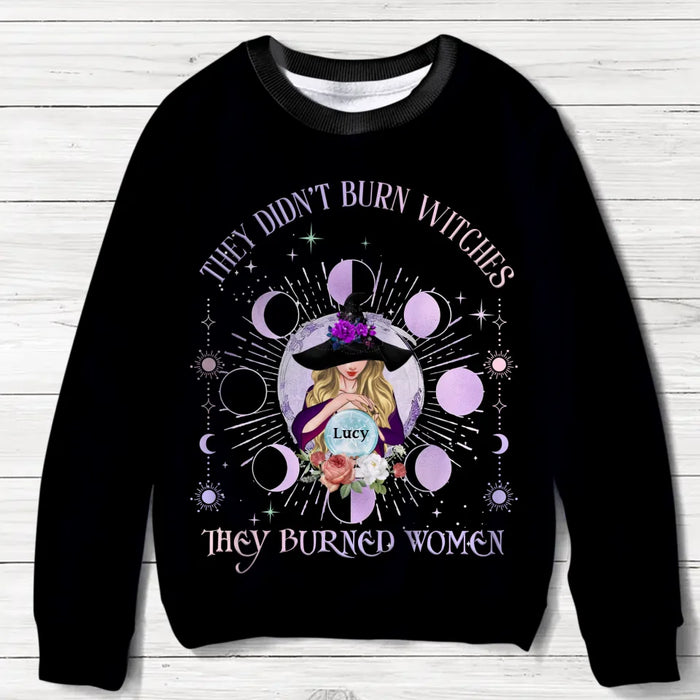 Personalized Witch AOP Sweater - Gift Idea For Witch/Girls - They Didn't Burn Witches They Burned Women
