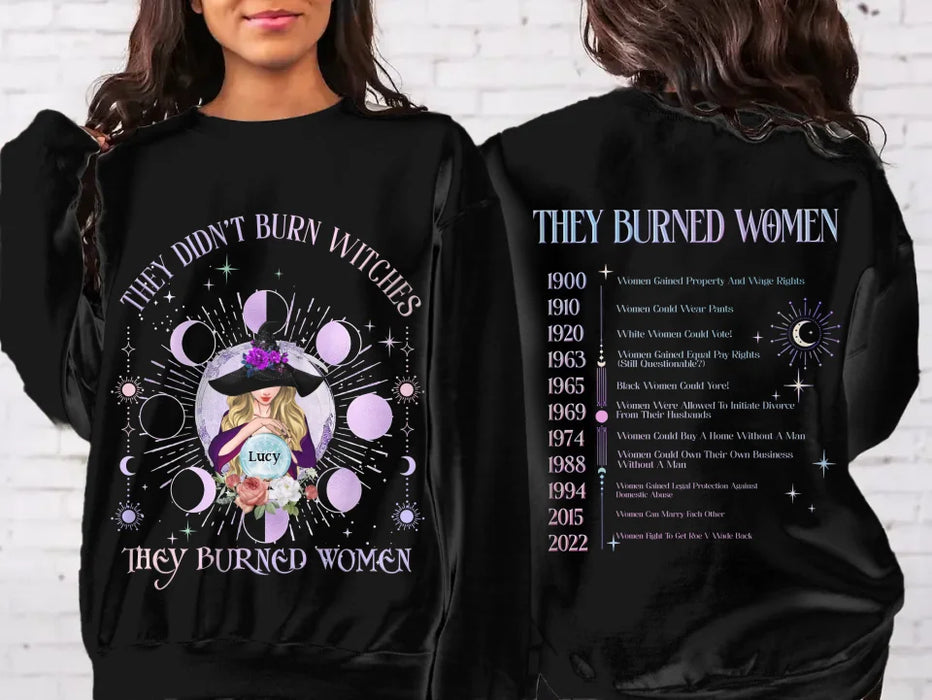 Personalized Witch AOP Sweater - Gift Idea For Witch/Girls - They Didn't Burn Witches They Burned Women