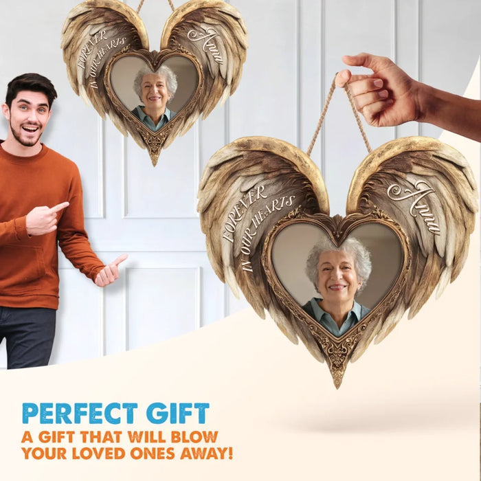 Personalized Memorial Wooden Sign - Memorial Gift Idea - Upload Photo - Forever In Our Hearts