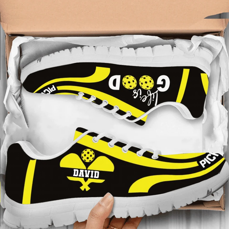 Personalized Pickleball Sneakers - Gift Idea For Pickleball Lover - Life Is Good