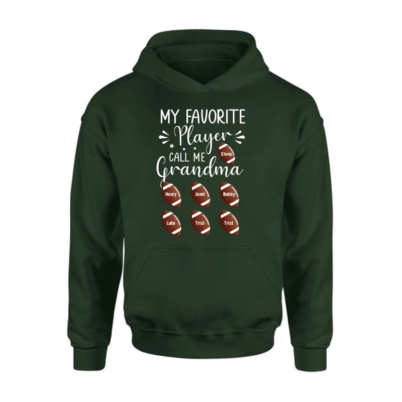 Personalized Football T-Shirt - My Favorite Player Call Me Grandma