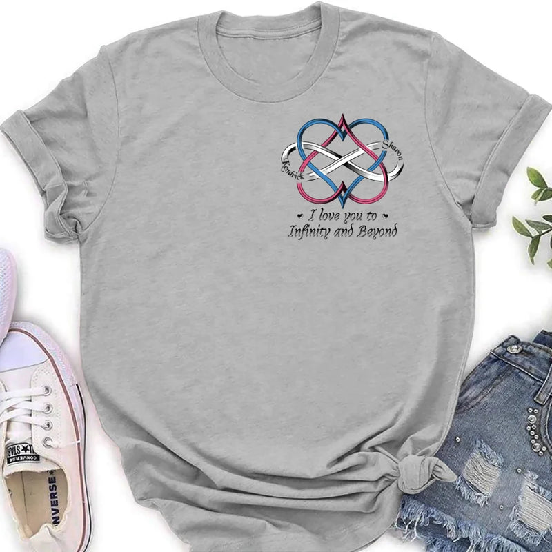 Personalized Couple T-shirt/Hoodie - Gift Idea For Couple - I Love You To Infinity And Beyond