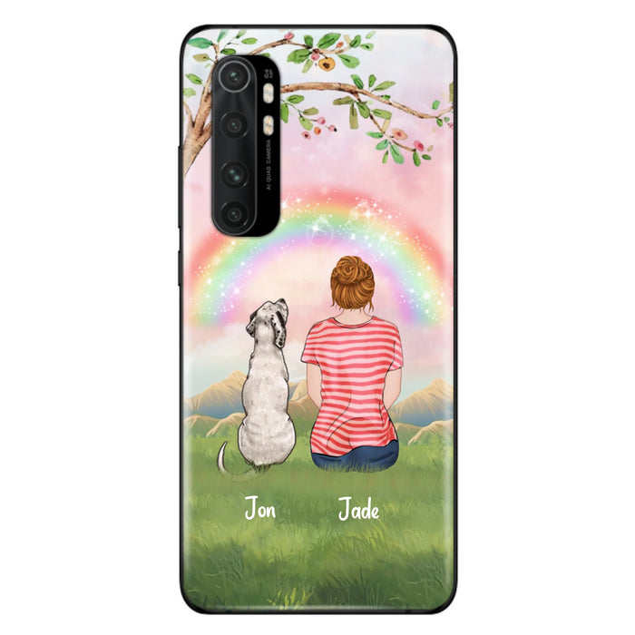 Custom Personalized Dog Mom/Dog Dad Phone Case - Man/Woman/Couple With Upto 4 Dogs - Best Gift Idea For Dog Lovers - Case For iPhone, Samsung and Xiaomi