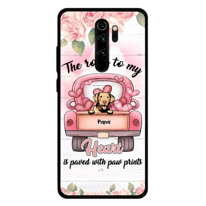 Custom Personalized Dog Phone Case - Best Gifts For Dog Lovers With Upto 5 Dogs - The Road To My Heart Is Paved With Paw Prints