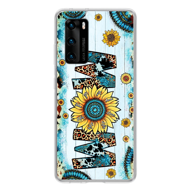 Personalized Mom Sunflower Phone Case - Mother's Day Gift Idea - Up to  8 Kids - Xiaomi/Oppo/Huawei