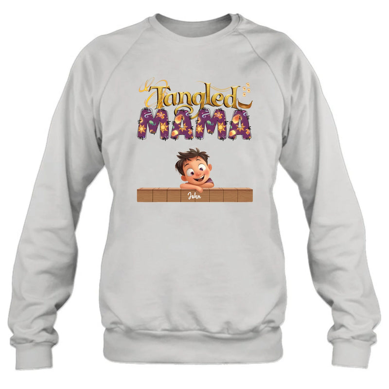 Personalized Tangled Mom T-Shirt/ Long Sleeve/  Sweatshirt/ Hoodie - Mother's Day Gift For Mom