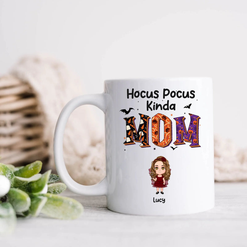 Personalized Hocus Pocus Kinda Mom Coffee Mug - Up to 5 Kids - Mother's Day Gift Idea for Grandma/Mom