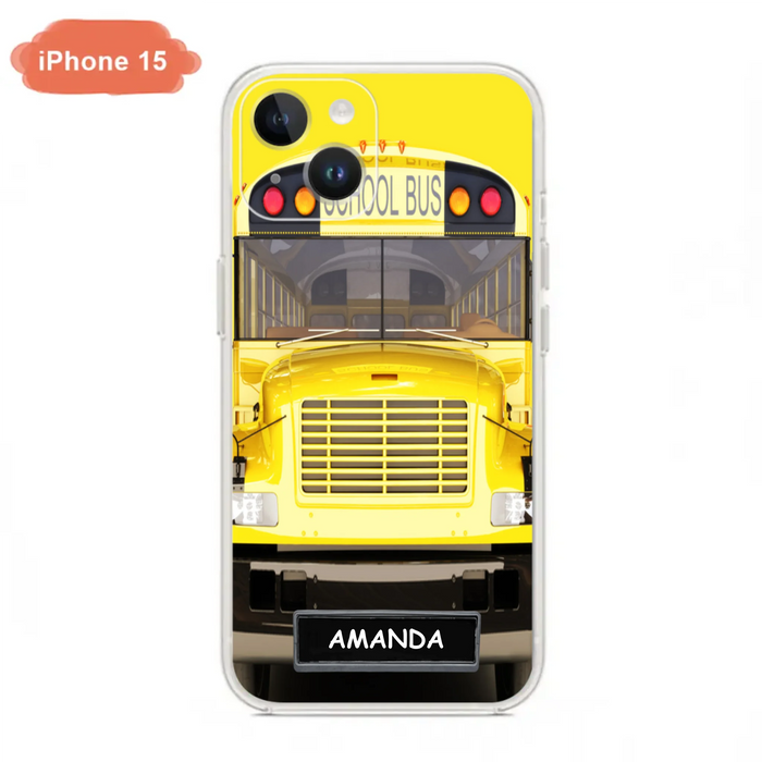 Personalized School Bus Phone Case - Gift Idea For School Bus Lovers - Case For iPhone, Samsung and Xiaomi