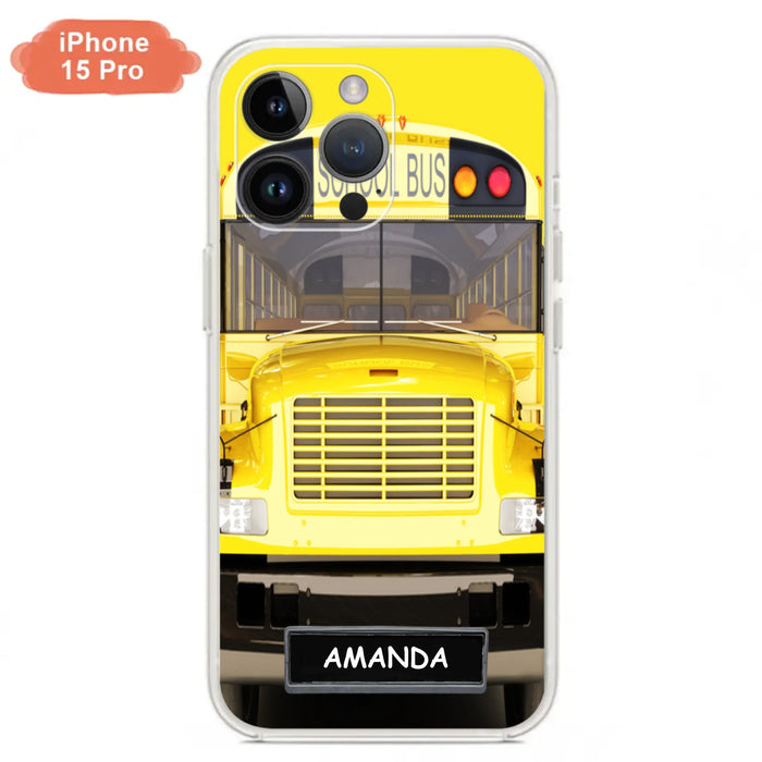 Personalized School Bus Phone Case - Gift Idea For School Bus Lovers - Case For iPhone, Samsung and Xiaomi