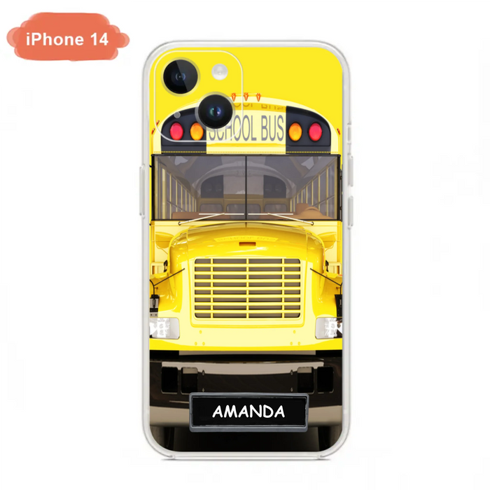 Personalized School Bus Phone Case - Gift Idea For School Bus Lovers - Case For iPhone, Samsung and Xiaomi