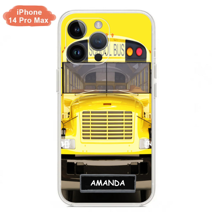 Personalized School Bus Phone Case - Gift Idea For School Bus Lovers - Case For iPhone, Samsung and Xiaomi