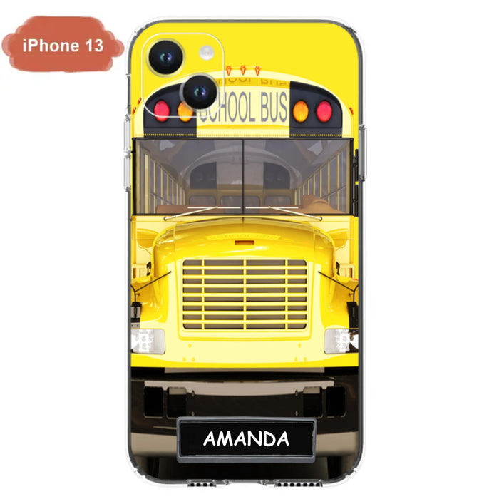 Personalized School Bus Phone Case - Gift Idea For School Bus Lovers - Case For iPhone, Samsung and Xiaomi