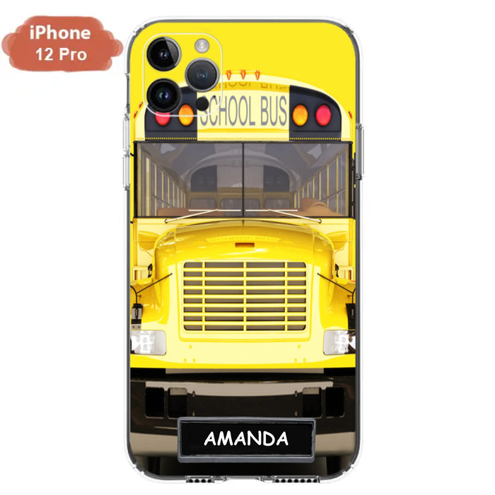Personalized School Bus Phone Case - Gift Idea For School Bus Lovers - Case For iPhone, Samsung and Xiaomi