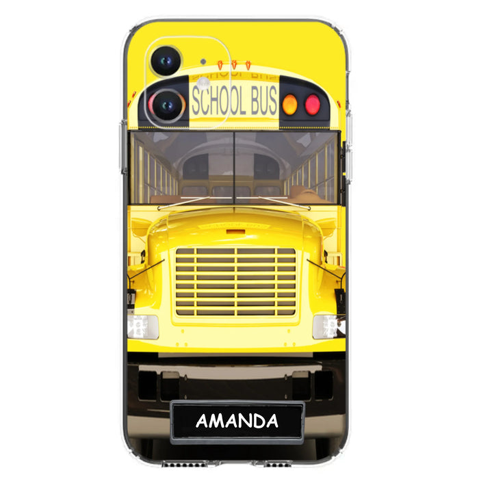 Personalized School Bus Phone Case - Gift Idea For School Bus Lovers - Case For iPhone, Samsung and Xiaomi