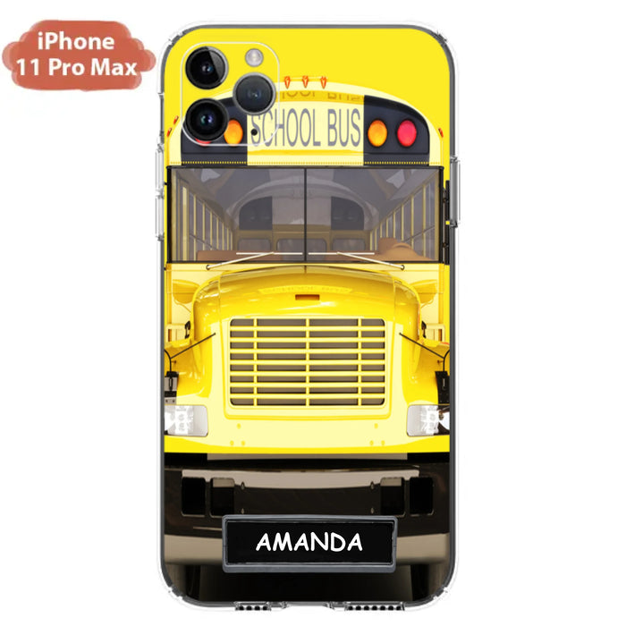 Personalized School Bus Phone Case - Gift Idea For School Bus Lovers - Case For iPhone, Samsung and Xiaomi