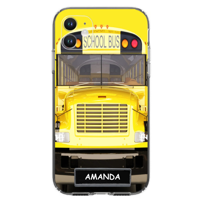 Personalized School Bus Phone Case - Gift Idea For School Bus Lovers - Case For iPhone, Samsung and Xiaomi