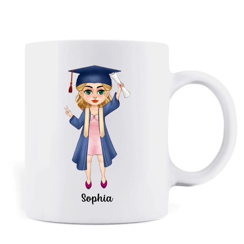 Personalized Proud Mom Of A 2025 Graduate Coffee Mug - Graduation Gift Idea For Family's Member