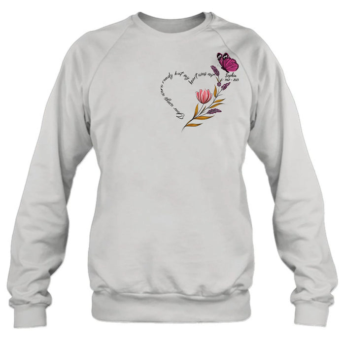 Personalized Memorial Shirt/Hoodie - Memorial Gift Idea for Mother's Day/Father's Day - Your Wings Were Ready But My Heart Was Not