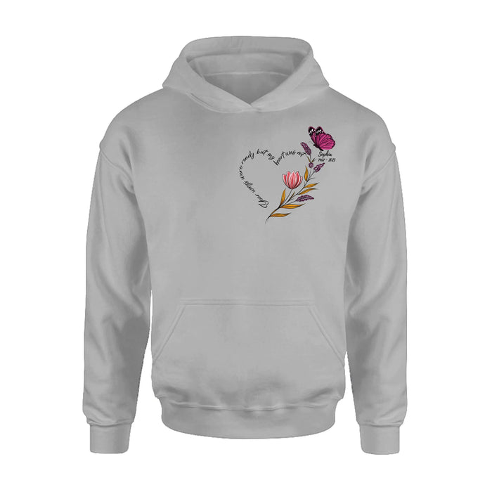 Personalized Memorial Shirt/Hoodie - Memorial Gift Idea for Mother's Day/Father's Day - Your Wings Were Ready But My Heart Was Not