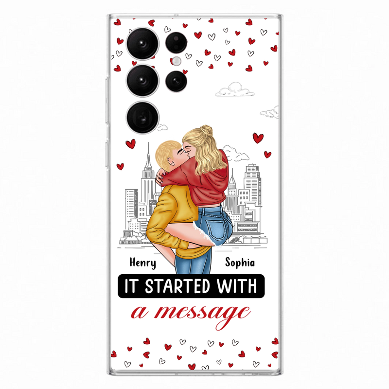 Custom Personalized Couple Phone Case For iPhone/ Samsung - Gift Idea For Couple - It Started With A Message