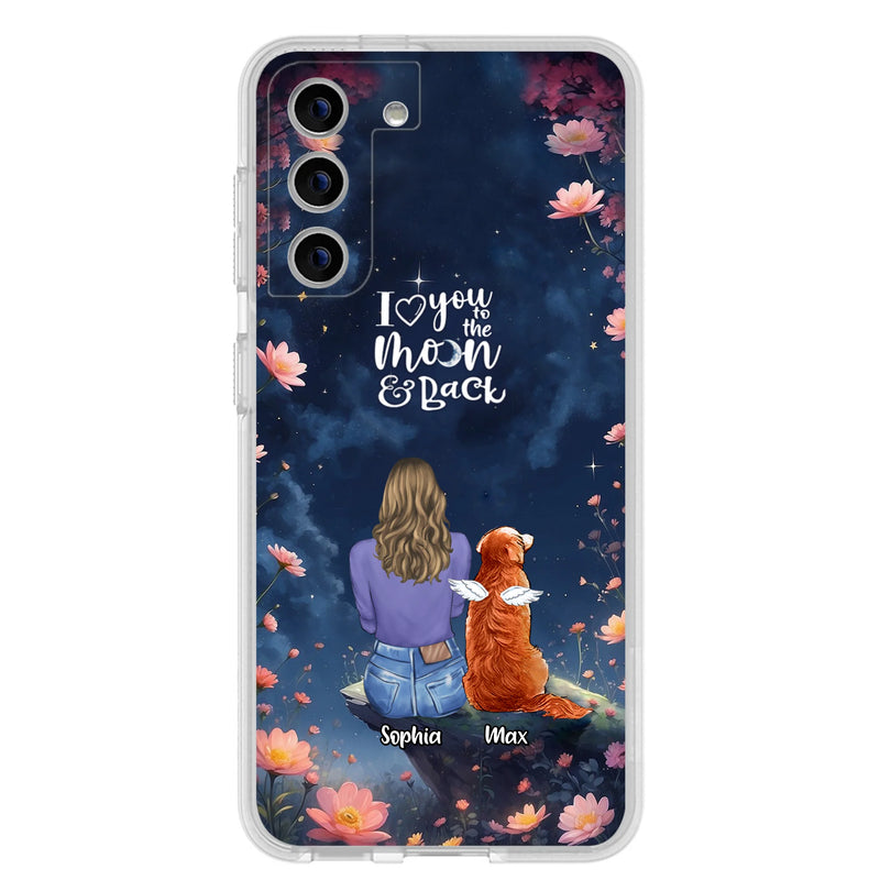 Custom Personalized Pet Phone Case - Gift Idea For Dog/ Cat/ Rabbit Owner - Case For iPhone/ Samsung - I Love You To The Moon & Back