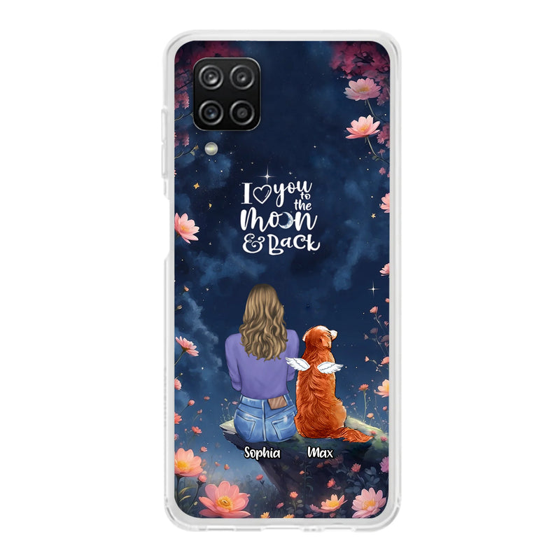 Custom Personalized Pet Phone Case - Gift Idea For Dog/ Cat/ Rabbit Owner - Case For iPhone/ Samsung - I Love You To The Moon & Back