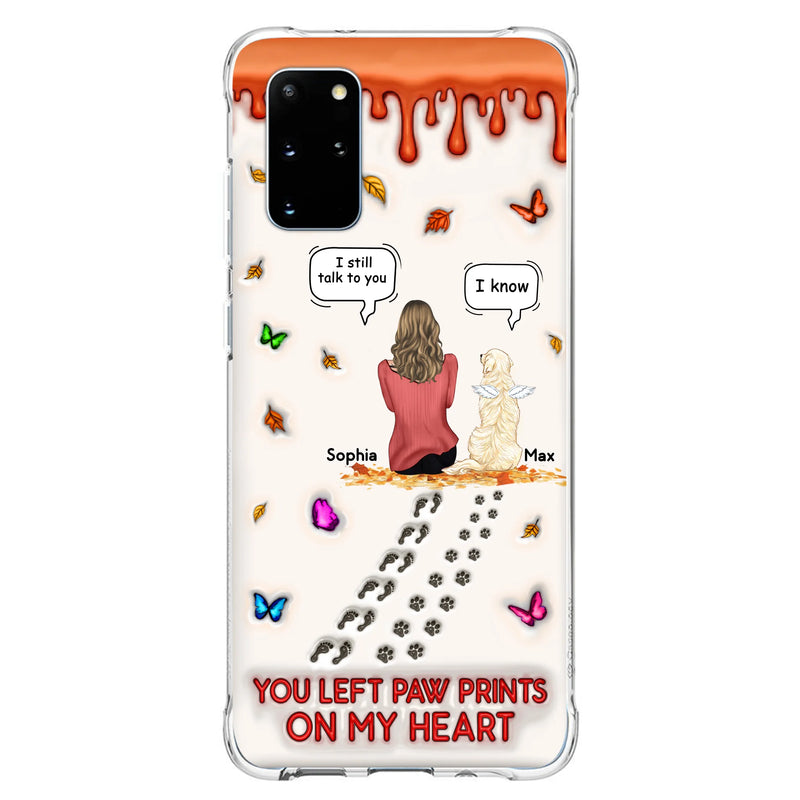 Personalized Memorial Dog Phone Case - Memorial Gift Idea For Dog/Cat Lover - Case For iPhone/Samsung - You Left Paw Prints On My Heart