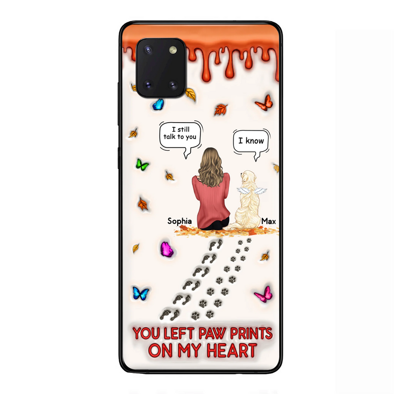 Personalized Memorial Dog Phone Case - Memorial Gift Idea For Dog/Cat Lover - Case For iPhone/Samsung - You Left Paw Prints On My Heart