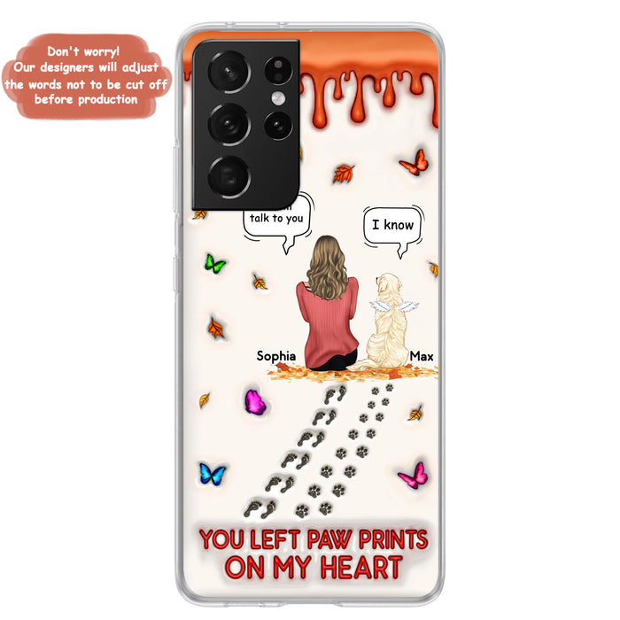 Personalized Memorial Dog Phone Case - Memorial Gift Idea For Dog/Cat Lover - Case For iPhone/Samsung - You Left Paw Prints On My Heart