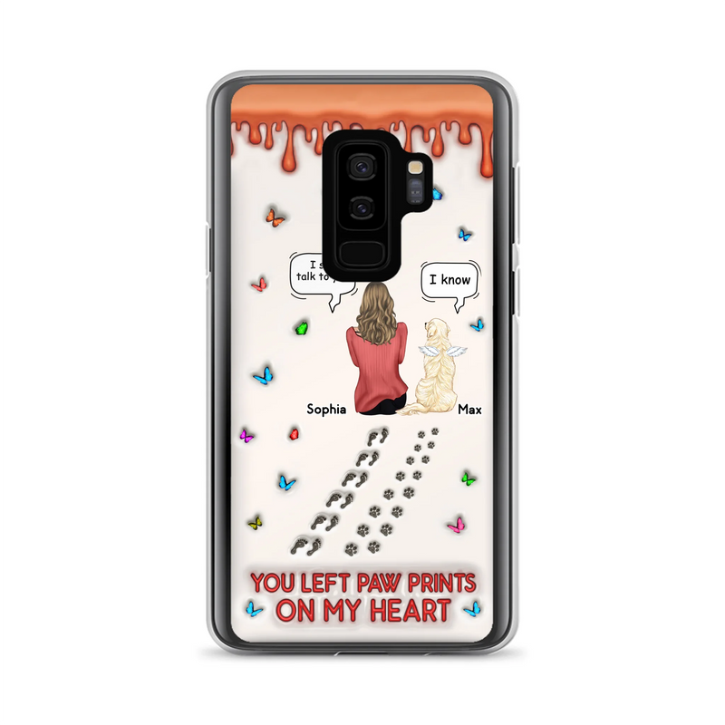 Custom Personalized Memorial Dog Phone Case - Memorial Gift Idea For Pet Owner - Case For iPhone/ Samsung - You Left Paw Prints On My Heart